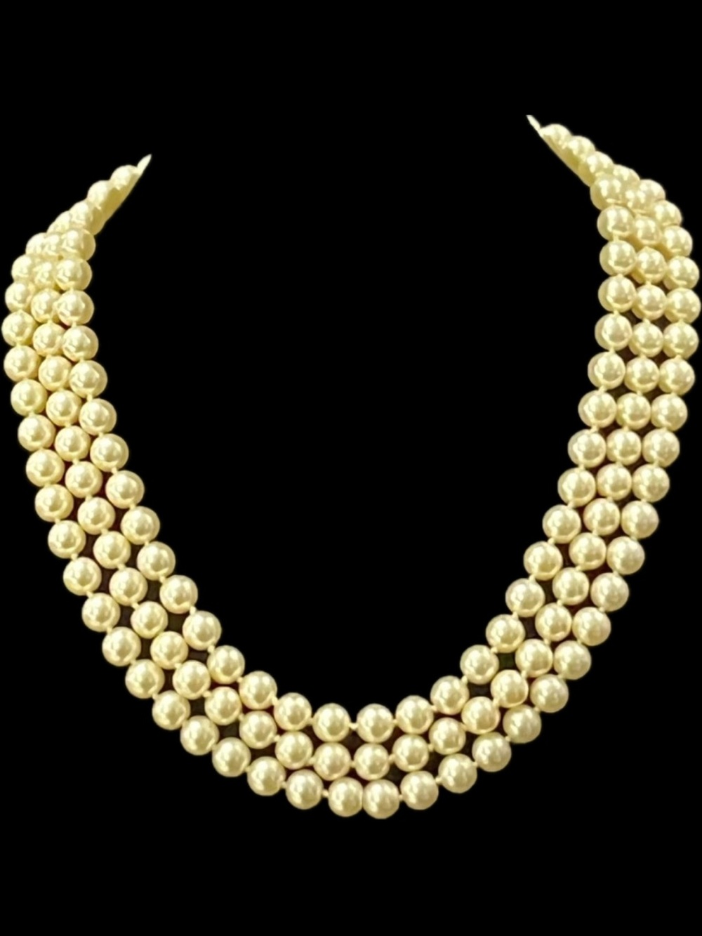 R.J. Graziano vintage pearl strand crystal princess Diana statement necklace